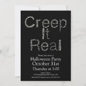 Invitation Halloween Creep It Real Skeleton Bones Spine (Devant)