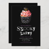 Invitation Halloween Cupcake Cute minimaliste moderne Hallowe (Devant / Derrière)