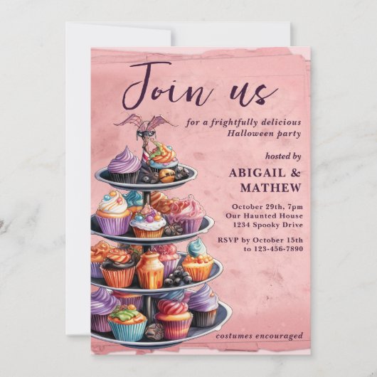 Invitation Halloween Cupcakes Soirée Halloween (Devant)
