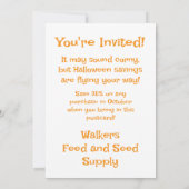 Invitation Halloween customisé noir chauve chauve-souris Corn (Dos)