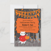 Invitation Halloween Cute Cat & Jack-o’-lanterne Citrouille (Devant)