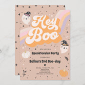 Invitation Halloween Cute Retro Éffrayant Fête d'Anniversaire (Devant / Derrière)