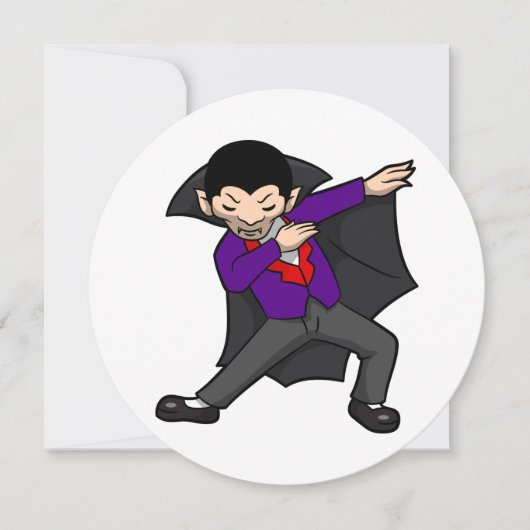 Invitation halloween dabbing dracula vampire (Devant)
