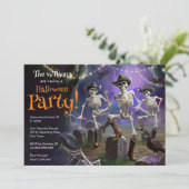 Invitation Halloween Dance Party, Line Dancing Skeletons (Debout devant)
