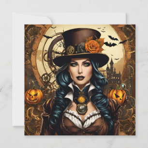 Invitation Halloween dans le style steampunk