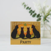 Invitation Halloween de chat noir (Debout devant)