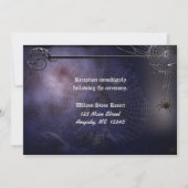 Invitation Halloween de chauve-souris, de lune et d'araignées (Dos)