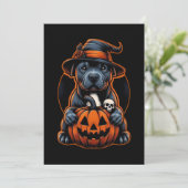 Invitation Halloween de chien - Pitbull Witch (Debout devant)
