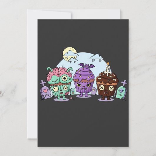 Invitation Halloween de Cupcake Zombie (Devant)