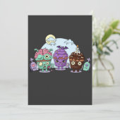 Invitation Halloween de Cupcake Zombie (Debout devant)