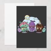 Invitation Halloween de Cupcake Zombie (Devant / Derrière)