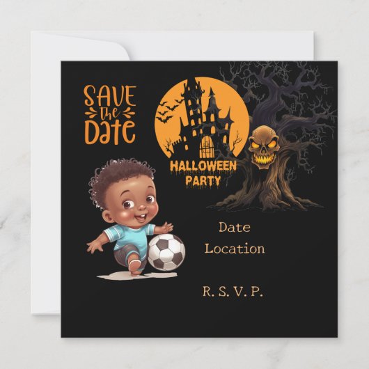 Invitation Halloween de football pour joueur (Devant)