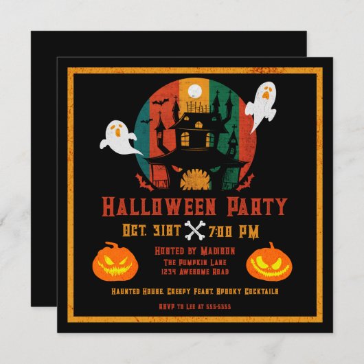 Invitation Halloween de Grunge Haunge (Devant / Derrière)