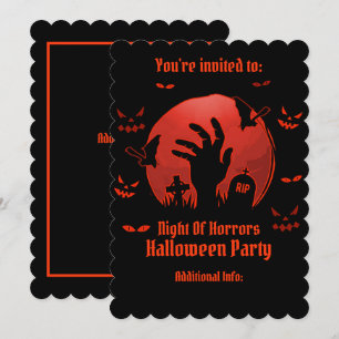 Invitation Halloween de la lune de cimetière