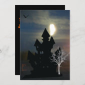 Invitation Halloween de la maison hantée (Devant / Derrière)