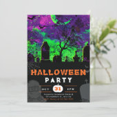 Invitation Halloween de la nuit éffrayante Sky Crescent Moon (Debout devant)