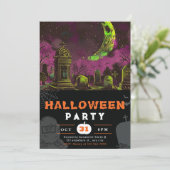 Invitation Halloween de la nuit éffrayante Sky Crescent Moon (Debout devant)