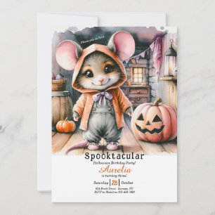 Invitation Halloween de la souris du pays