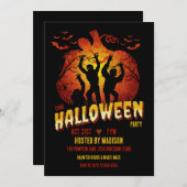 Invitation Halloween de l'infection de Zombie (Devant / Derrière)