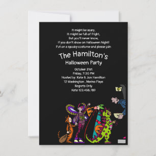 Invitation Halloween de style années 90 vintage pour enfants