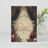 Invitation Halloween d'élégance foncée et de draps (Debout devant)