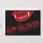 Invitation Halloween - Dents de vampire avec une joyeuse Hall (Devant)