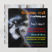 Invitation Halloween Déplaisant Cool crâne effraya (Devant / Derrière)