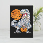 Invitation Halloween Dinosaur T rex Citrouille maman (Debout devant)
