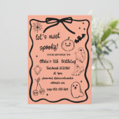 Invitation halloween doodle spooky season girls birthday (Debout devant)