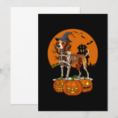 Invitation Halloween du chien beagle (Devant / Derrière)