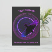 Invitation Halloween du Corbeau noir et pourpre (Debout devant)