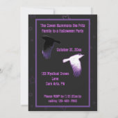 Invitation Halloween du Corbeau noir et pourpre (Dos)