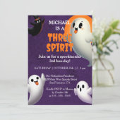 Invitation Halloween du jour de l'anniversaire Spooktacular T (Debout devant)