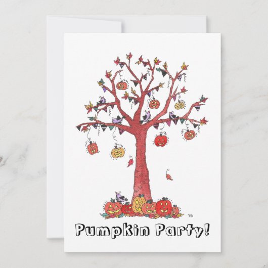 Invitation Halloween du parti citrouille (Devant)