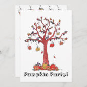 Invitation Halloween du parti citrouille (Devant / Derrière)