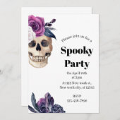 Invitation Halloween du parti éffrayant (Devant / Derrière)