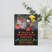 Invitation Halloween d'une fille vampire mignonne  (Debout devant)