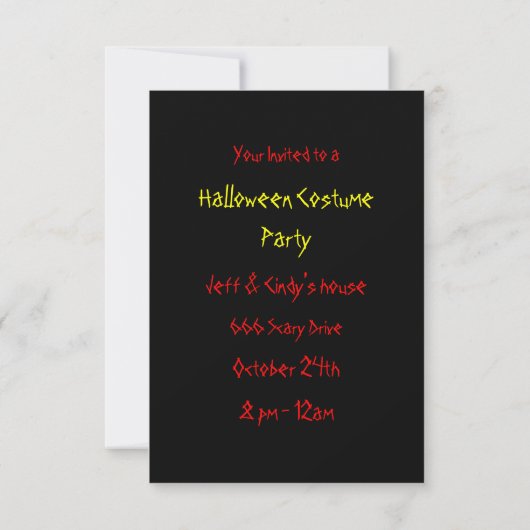Invitation Halloween effrayant (Dos)