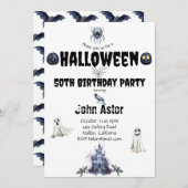 Invitation Halloween Éffrayant (Devant / Derrière)