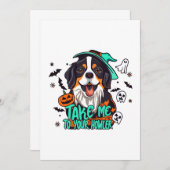 Invitation Halloween éffrayant Bernese : Emmenez-moi à votre (Devant / Derrière)