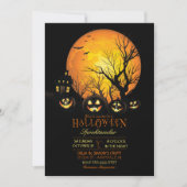 Invitation Halloween Éffrayant Dark Pleine lune Jack-o'-lante (Devant)