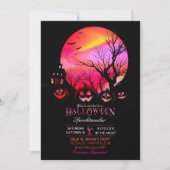 Invitation Halloween Éffrayant Dark Pleine lune Jack-o'-lante (Devant)