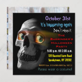 Invitation Halloween éffrayant de la peur du crâne (Devant / Derrière)