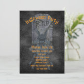 Invitation Halloween effrayant Goblin Gravestone (Debout devant)