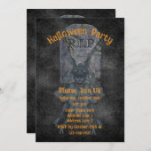 Invitation Halloween effrayant Goblin Gravestone (Devant / Derrière)