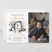 Invitation Halloween Éffrayant Goose Anniversaire Photo (Devant)