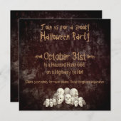 Invitation Halloween éffrayant Grunge Déplaisants Crânes Arri (Devant / Derrière)