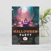 Invitation Halloween effrayant Jack-O' Lantern Forest (Debout devant)