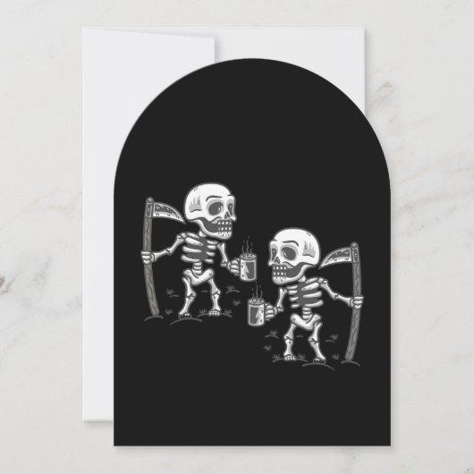 Invitation halloween effrayant morceau de squelette (Devant)
