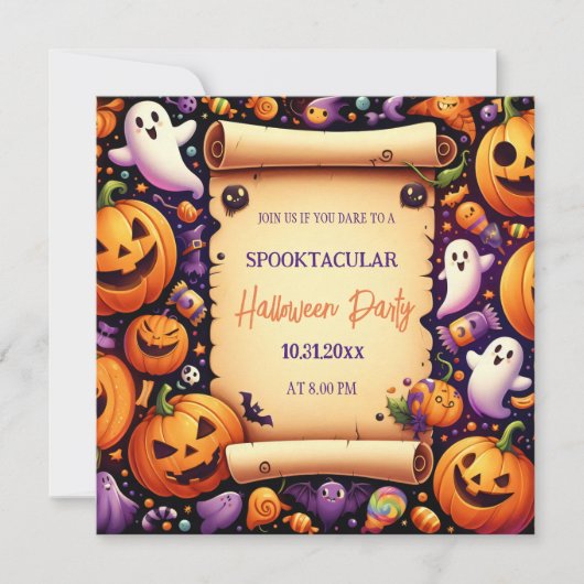 Invitation Halloween Éffrayant Night Bash : Rejoignez-nous po (Devant)